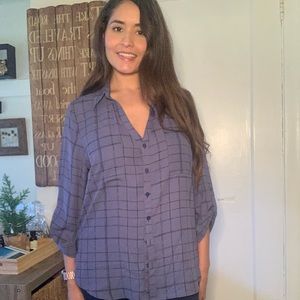 Blue checker blouse